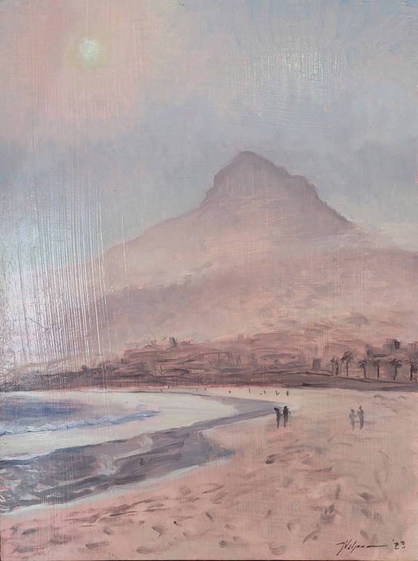 Misty Morning on Camps Bay Beach_Oil on Board_40x30