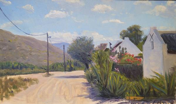 Outskirts of McGregor_OIl on board_32 x 52cm