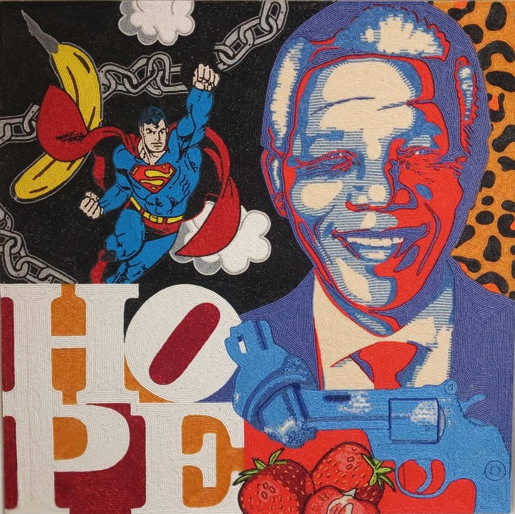 Assembly of icons led by Madiba (Framed)